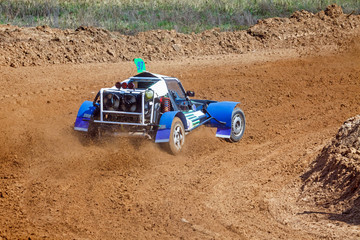 Fototapeta na wymiar Kart races on a cross-country terrain
