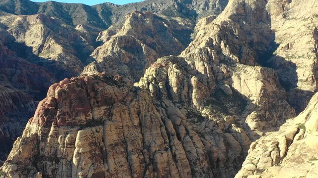 Aerial View of Rugged Rock Formations in Red Rock Canyon, Nevada