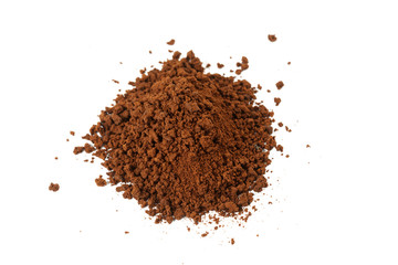 Brown instant coffee powder