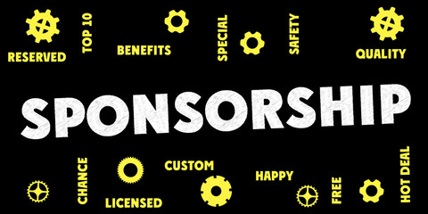 Fototapeta premium SPONSORSHIP Words and tags cloud
