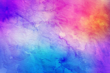 Fototapeta na wymiar Colorful bright ink and watercolor textures on white paper background. Paint leaks and ombre effects. Hand painted abstract image.