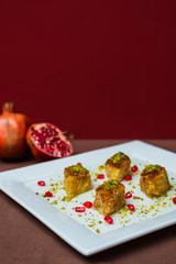 Namoura or Basbousa, a syrup soaked arabic semolina cake 