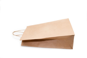  Kraft paper bag on a white background.