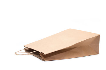  Kraft paper bag on a white background.