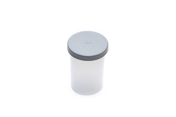 Plastic container on white background