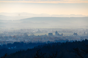 Rinteln im Sonnen untergang