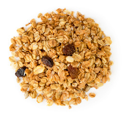 Muesli slide closeup. The view from the top.