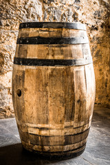old wooden wine cask