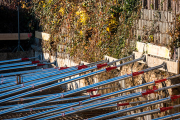 Fundament beim Neubau wird abgestützt