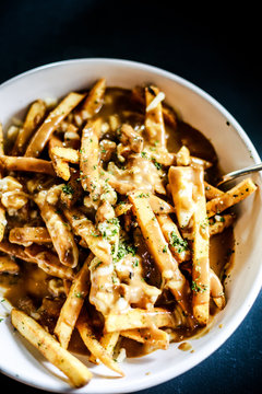 Poutine, french fries with cheese and gravy