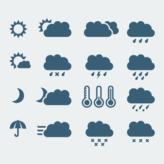Vector isolated weather icons set