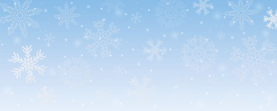 bright snowy winter background with snowflakes vector illustration EPS10