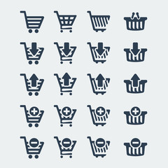 Vector shopping carts icons set