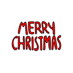 lettering of phrase merry christmas isolated on white background