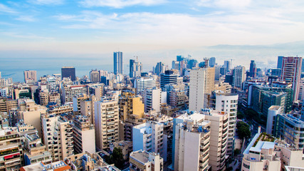 Fototapeta premium widok z lotu ptaka na Bejrut, Liban