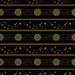 Snowflakes. Christmas festive seamless pattern for packaging, wrappers, holidays, fabrics and light industry. Vector image.