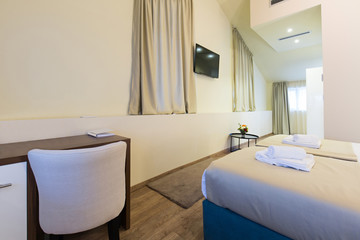 Interior of a hotel bedroom