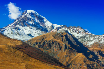 Mount Kazbek, the third highest peak in Georgia