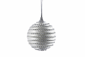Christmas ball hanging isolated on white background, happy new year concept