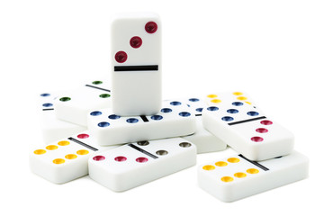 Fototapeta na wymiar Dominoes isolated on white background