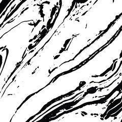 Vector black and white liquid texture. Distress watercolor hand drawn marbling illustration. Grunge paint texture.