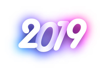 Purple spectrum 2019 new year festive background.