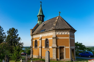 Naklejka premium Sremski Karlovci, Serbia - May 2, 2018: Capel of St. Jacob's Apostle on local cemetery in Sremski Karlovci, Serbia.