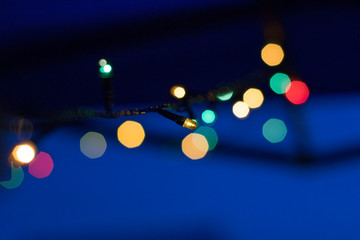 Christmas tree lights at night with bokeh background No. 3