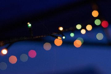 Christmas tree lights at night with bokeh background No. 2