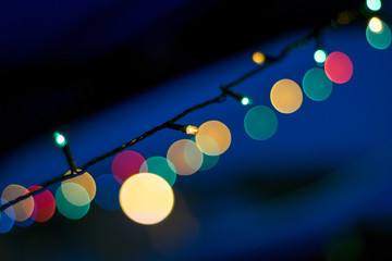 Christmas tree lights at night with bokeh background No. 1
