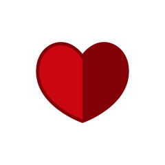 Heart icon, love symbol. Flat vector design.