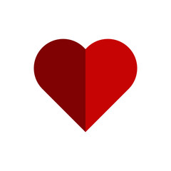 Heart icon, love symbol. Flat vector design.