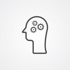 Head with settings vector icon sign symbol