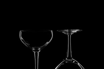cocktail glass isolated on black background