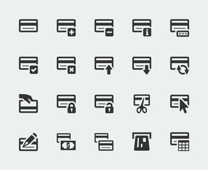 Credit card mini icons set