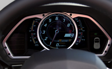 ultra sports car illuminated dashboard