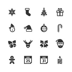 Christmas and New Year related vector icons set