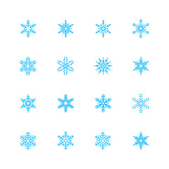 Snowflakes vector icon set