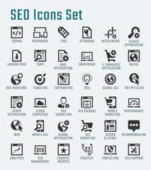 SEO related big vector icon set
