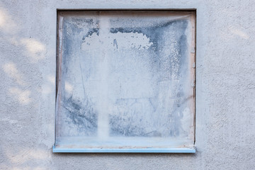 House renovation window protected with plastic film