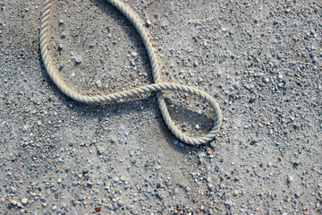 Rope on concrete circular shape grey gray  