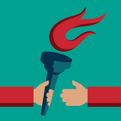 Torch exchange vector illustration in flat style