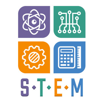 Vector illustration of Science, Technology, Engineering and Math education