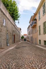 Fototapeta na wymiar Wide view to a nice street fro a dense populated region of Cannes