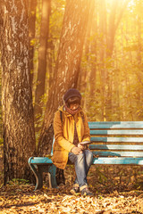 Hipster girl in a park