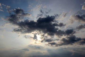Clouds sun sunset dusk