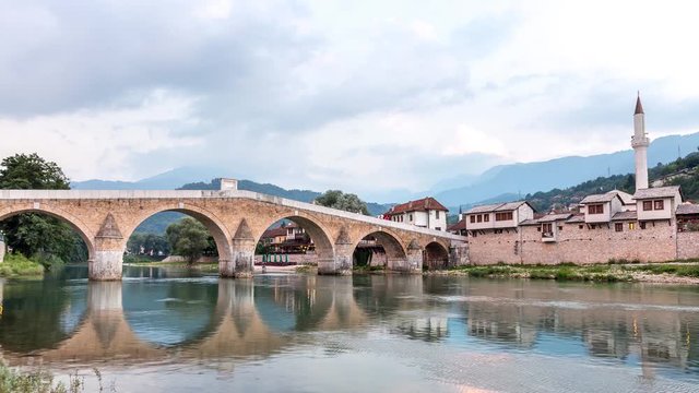 Konjic bosnia nad herzeogovina bridge neretva lake view