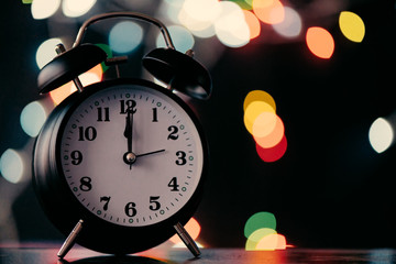 Obraz na płótnie Canvas New Year's midnight retro clock face