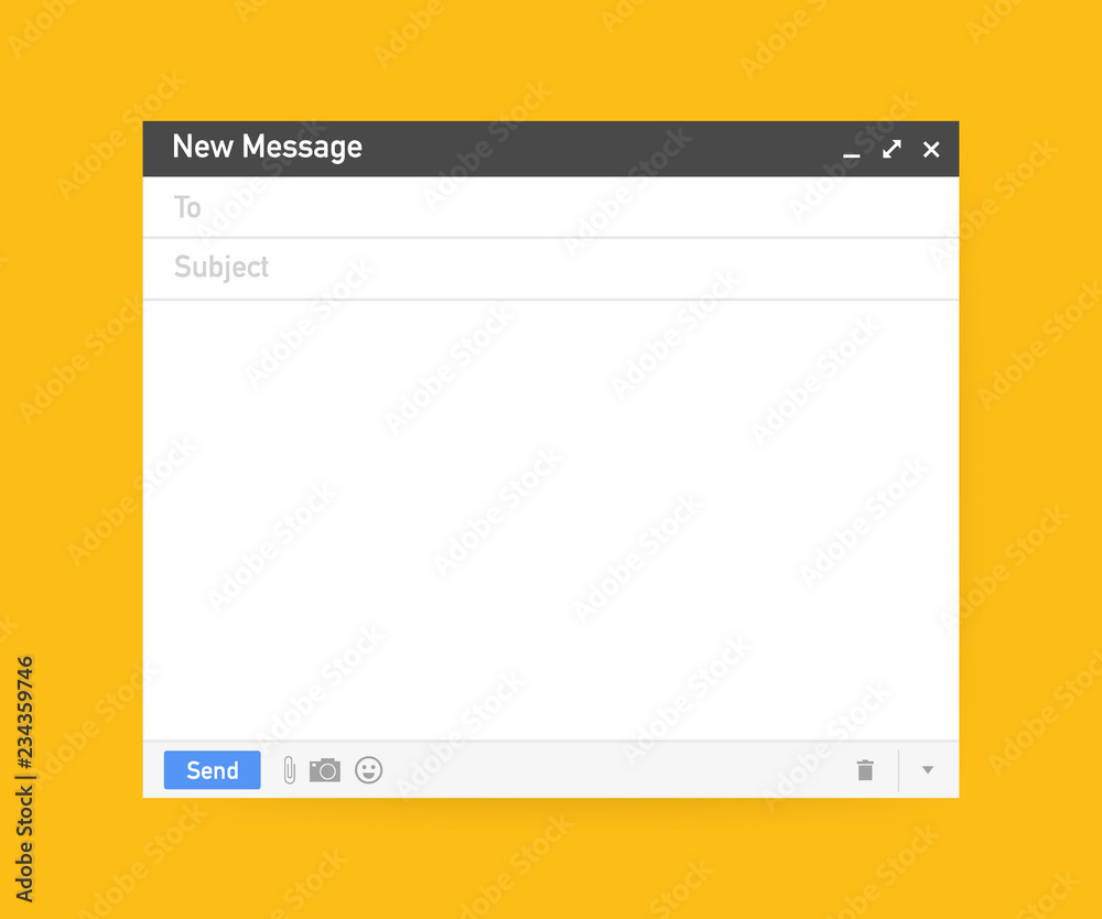 Poster email template. blank e-mail browser window. mail message web page vector frame. vector illustration