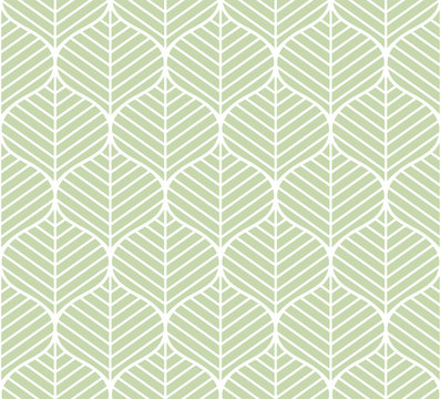 Vector Leaves Seamless Pattern. Abstract Grid Background. Geometric texture. © Daniela Iga